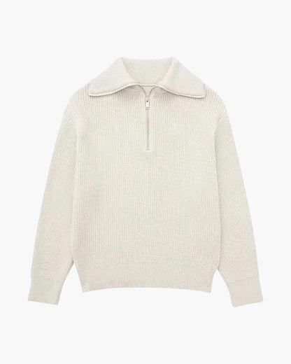 Maglione a righe con cerniera