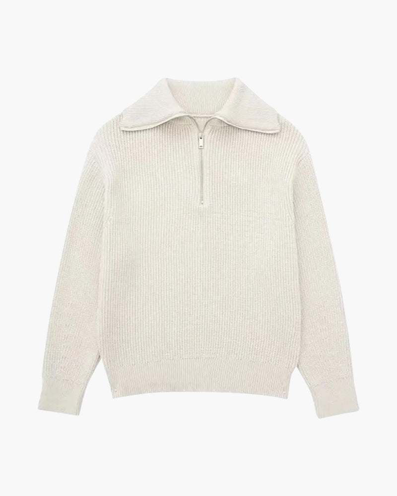 Maglione a righe con cerniera