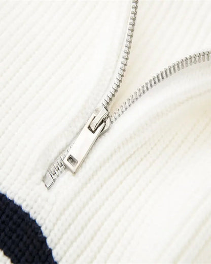 Maglione a righe con cerniera