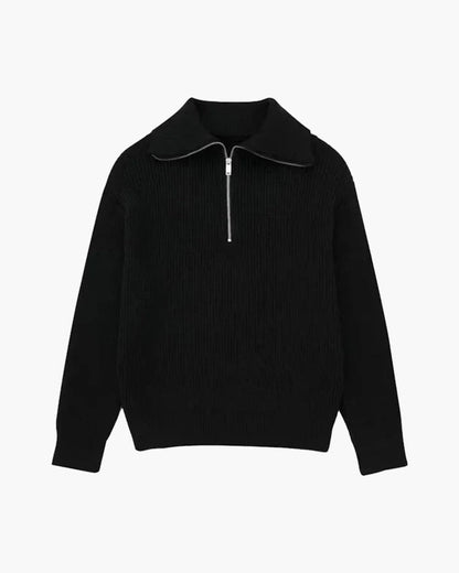 Maglione a righe con cerniera