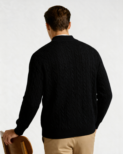 100 % gewebter Kaschmirpullover mit halbem Reißverschluss